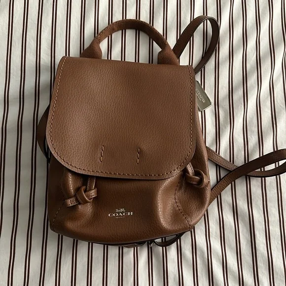 Coach - Derby Leather Backpack Tote Purse - Picture 5 of 9
